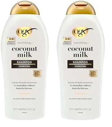 OGX Nourishing with Coconut Milk Hydrating Shampoo, Intensely Moisturizes for Immediate Softness from the First Use, Sulfate Free, 385ml
