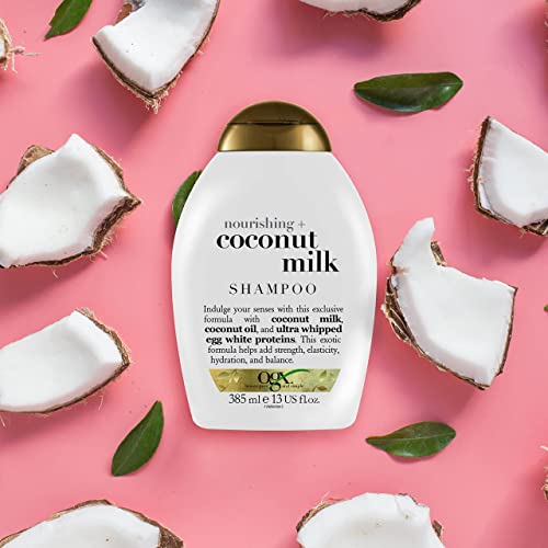 OGX Nourishing with Coconut Milk Hydrating Shampoo, Intensely Moisturizes for Immediate Softness from the First Use, Sulfate Free, 385ml