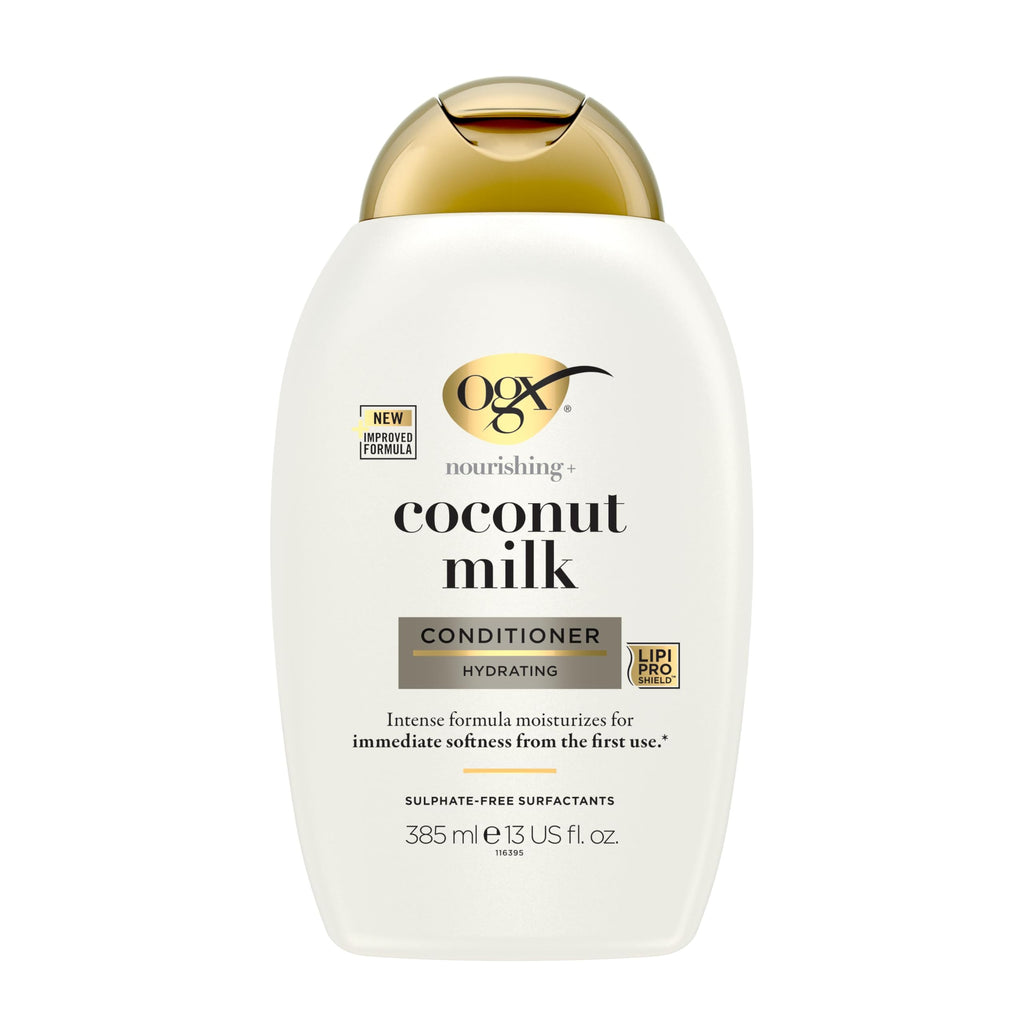 OGX Nourishing with Coconut Milk Hydrating Shampoo, Intensely Moisturizes for Immediate Softness from the First Use, Sulfate Free, 385ml