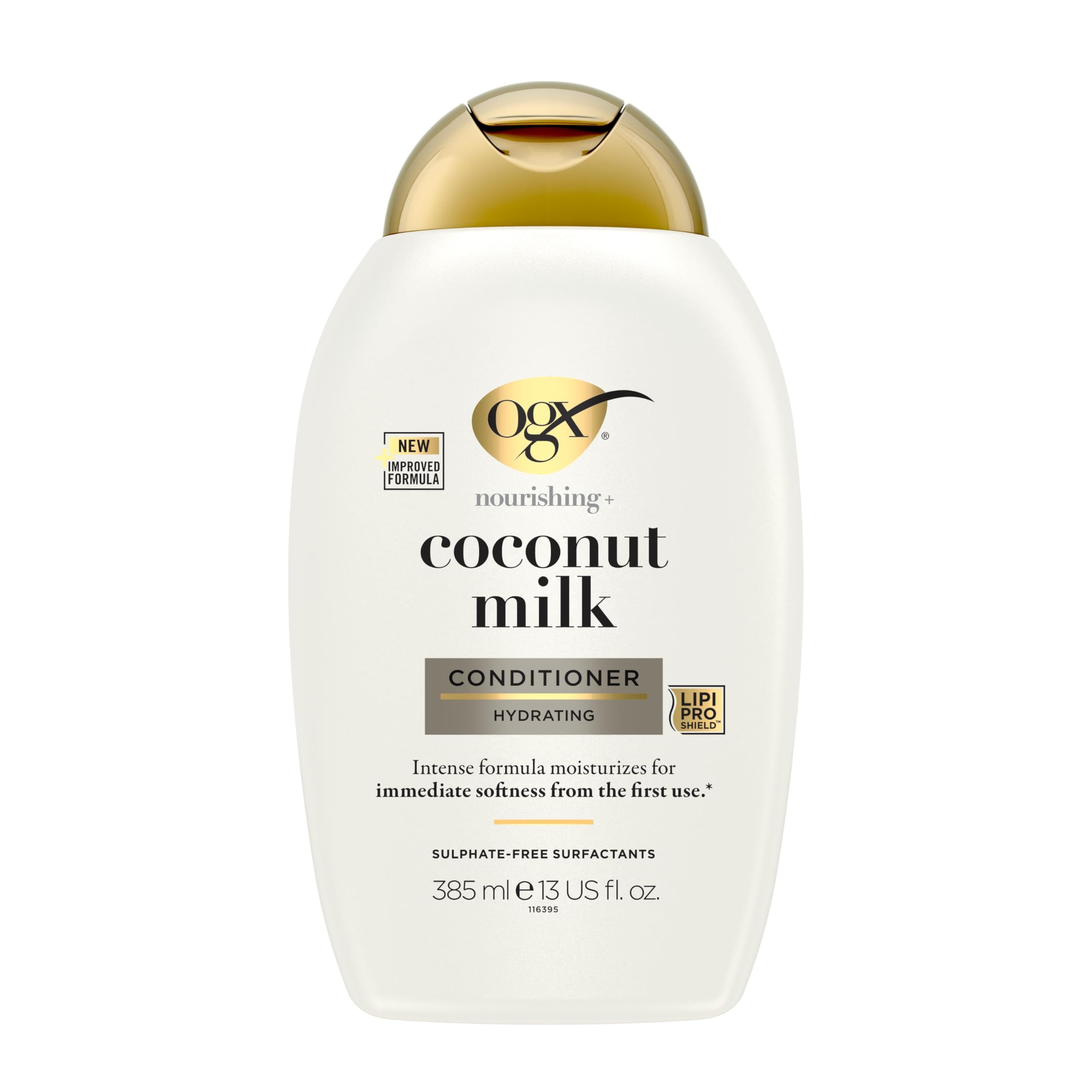 OGX Nourishing with Coconut Milk Hydrating Shampoo, Intensely Moisturizes for Immediate Softness from the First Use, Sulfate Free, 385ml