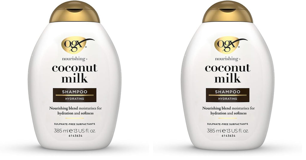 OGX Nourishing with Coconut Milk Hydrating Shampoo, Intensely Moisturizes for Immediate Softness from the First Use, Sulfate Free, 385ml