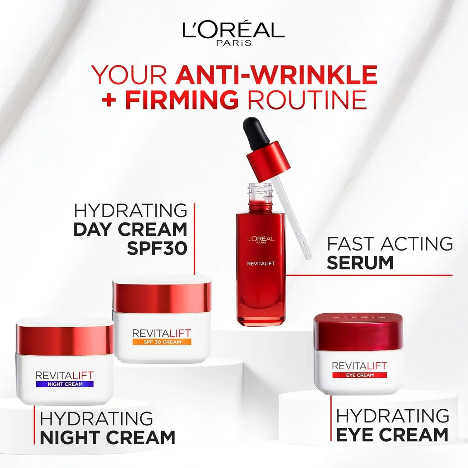 L’Oréal Paris Revitalift SPF 30 Day Cream, Anti-Wrinkle & Firming Moisturizer with Pro-Retinol & Peptides, 50ml