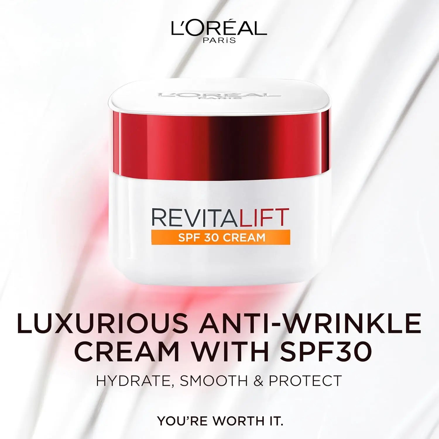 L’Oréal Paris Revitalift SPF 30 Day Cream, Anti-Wrinkle & Firming Moisturizer with Pro-Retinol & Peptides, 50ml