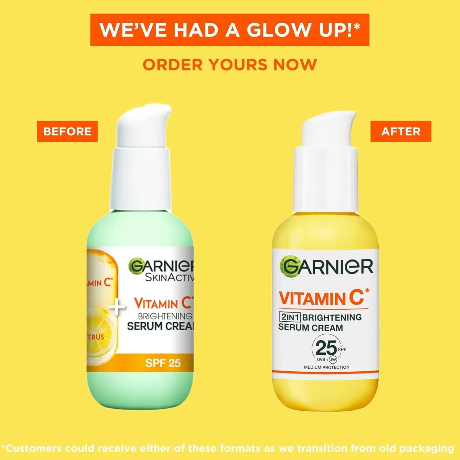 Garnier Vitamin C Brightening Cream SPF 25: Hydrates, Protects, & Brightens Skin. Natural, Cruelty-Free, 50ml. For All Skin Types.