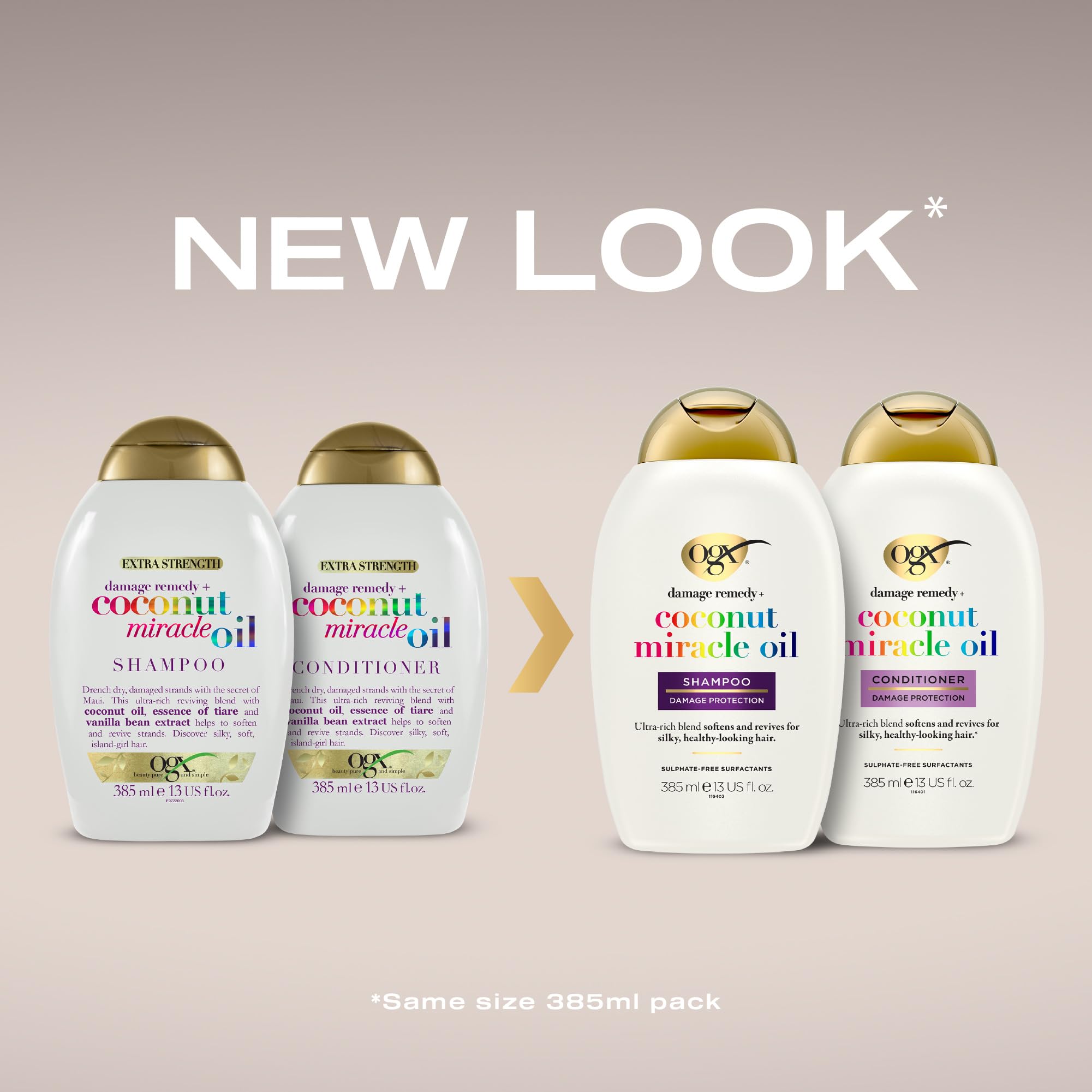 OGX Nourishing with Coconut Milk Hydrating Shampoo, Intensely Moisturizes for Immediate Softness from the First Use, Sulfate Free, 385ml