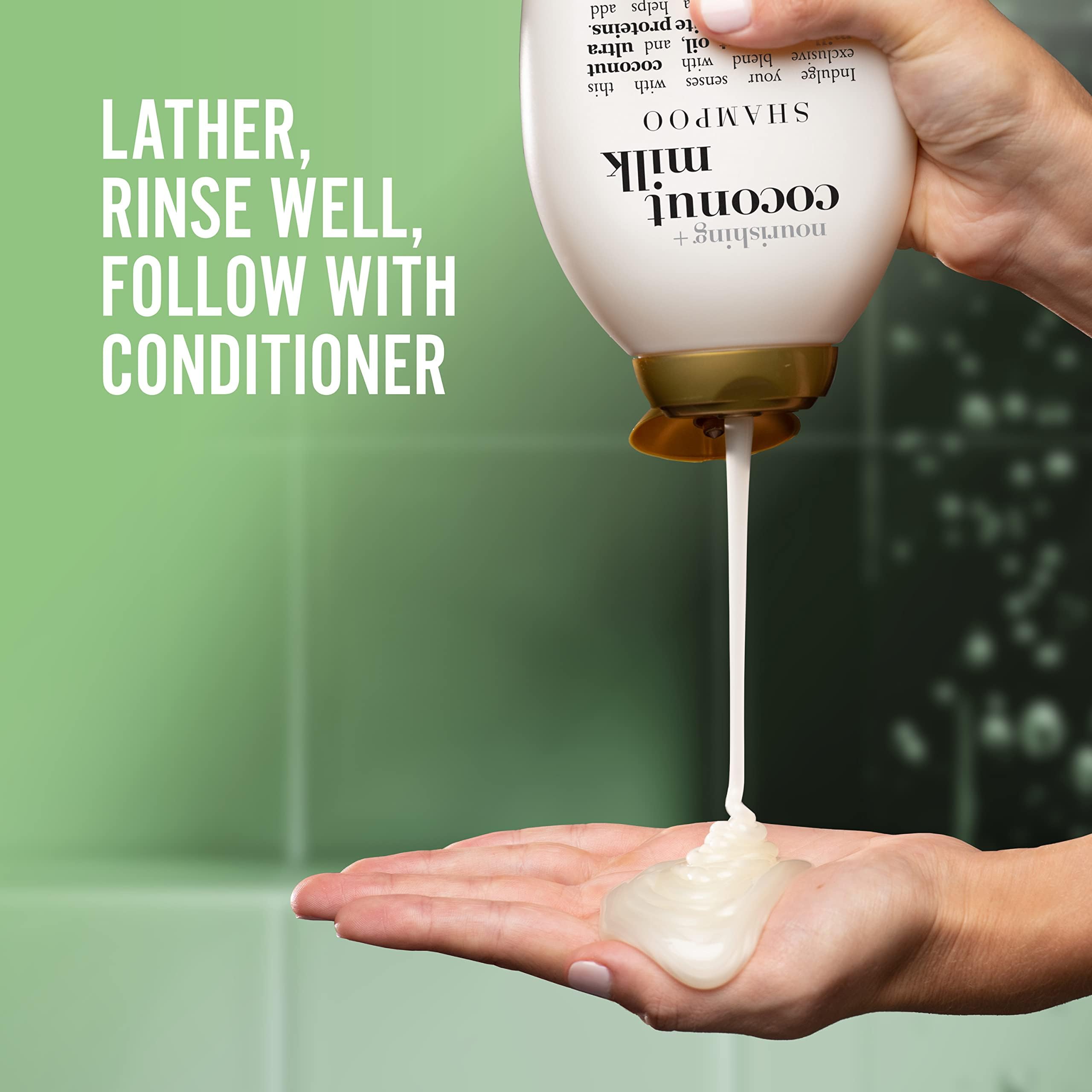 OGX Nourishing with Coconut Milk Hydrating Shampoo, Intensely Moisturizes for Immediate Softness from the First Use, Sulfate Free, 385ml
