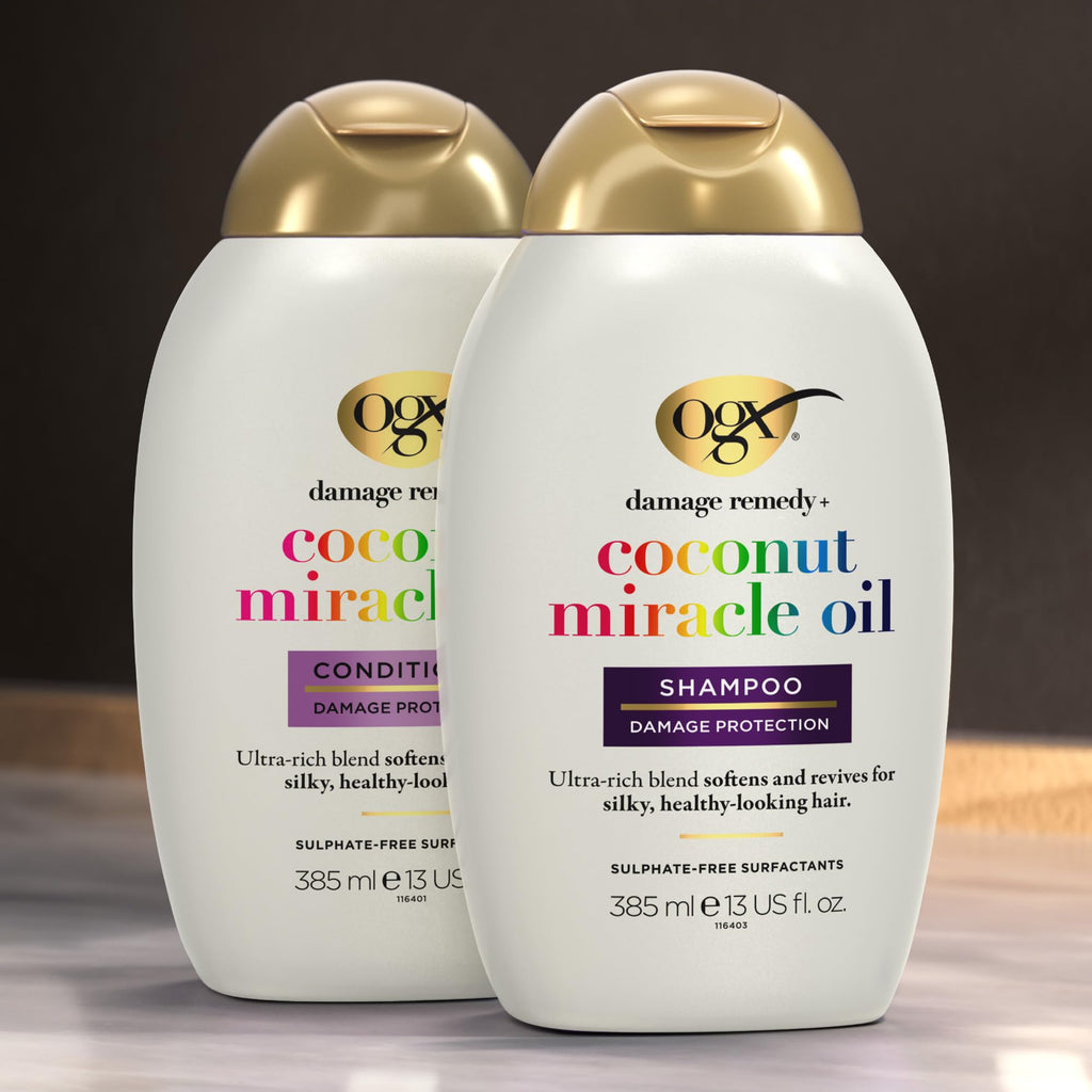 OGX Nourishing with Coconut Milk Hydrating Shampoo, Intensely Moisturizes for Immediate Softness from the First Use, Sulfate Free, 385ml