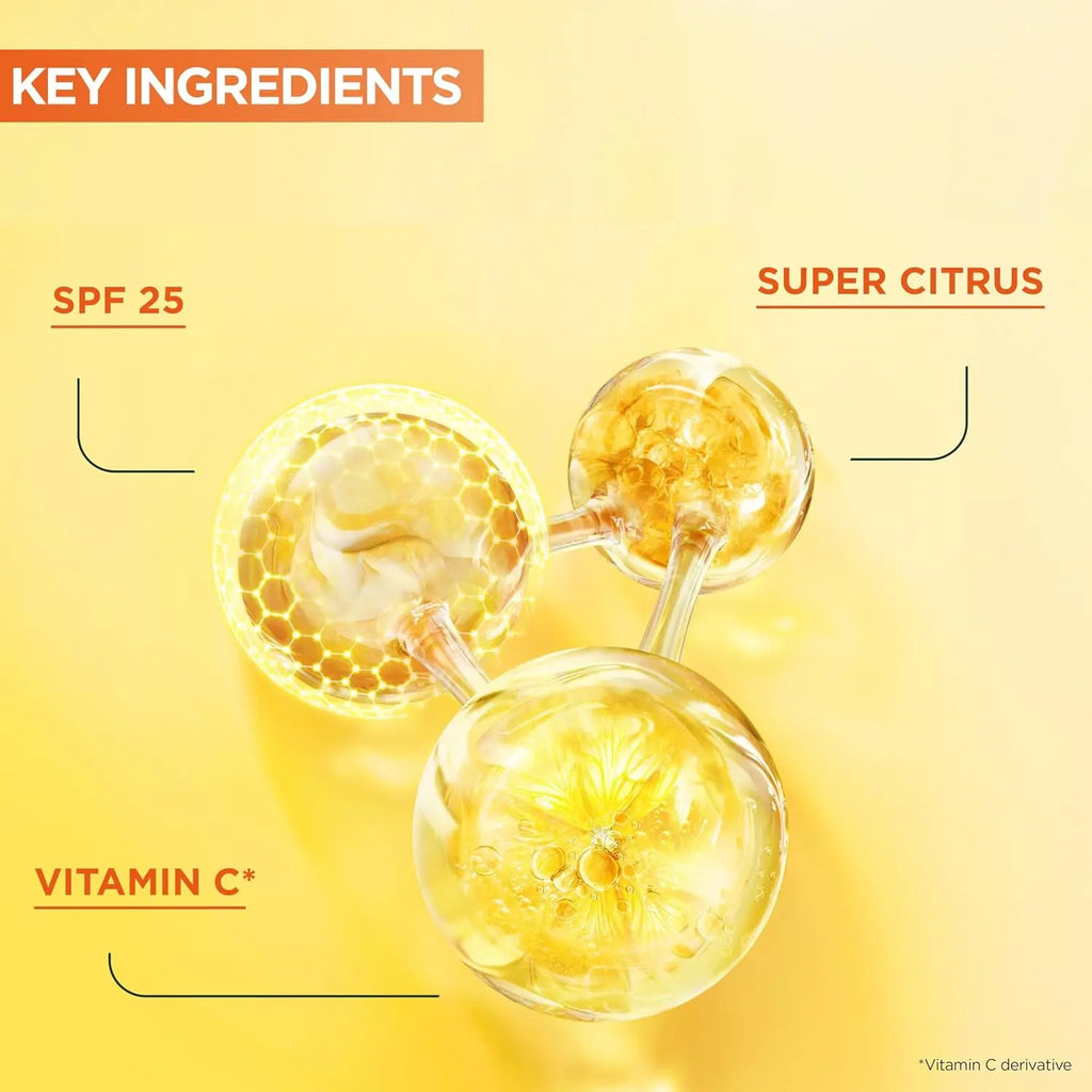 Garnier Vitamin C Brightening Cream SPF 25: Hydrates, Protects, & Brightens Skin. Natural, Cruelty-Free, 50ml. For All Skin Types.