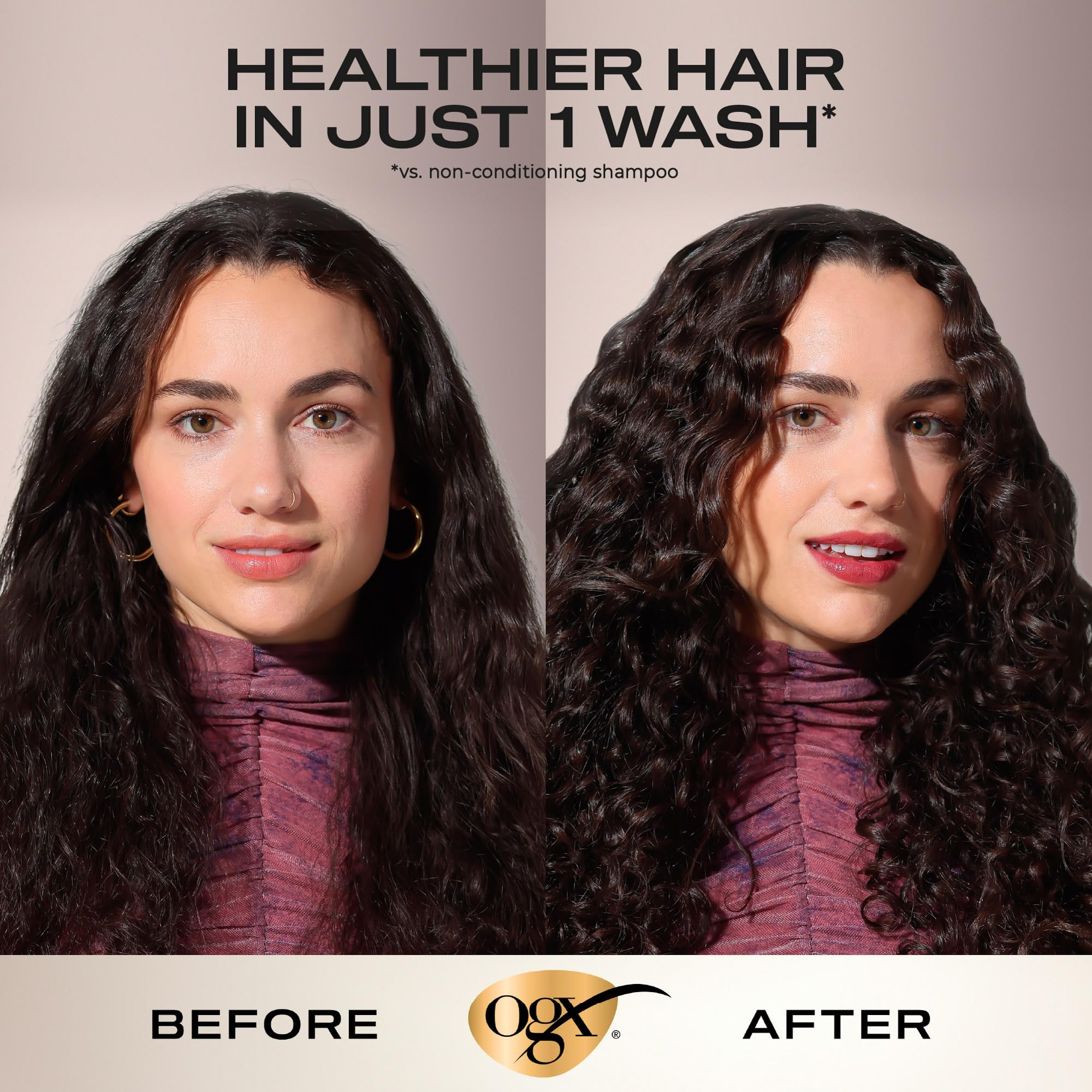 OGX Nourishing with Coconut Milk Hydrating Shampoo, Intensely Moisturizes for Immediate Softness from the First Use, Sulfate Free, 385ml
