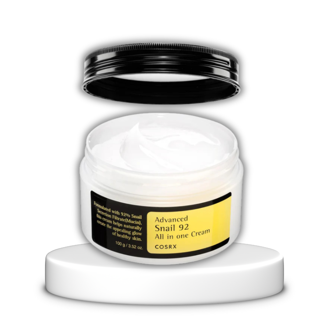 COSRX Advanced Snail 92 All in One Cream Korean Snail Mucin Face Cream & Gel Moisturiser for Dry Sensitive and Anti Aging Skin, Daily Soothing and Moisturising Cream, Korean Skincare 100g