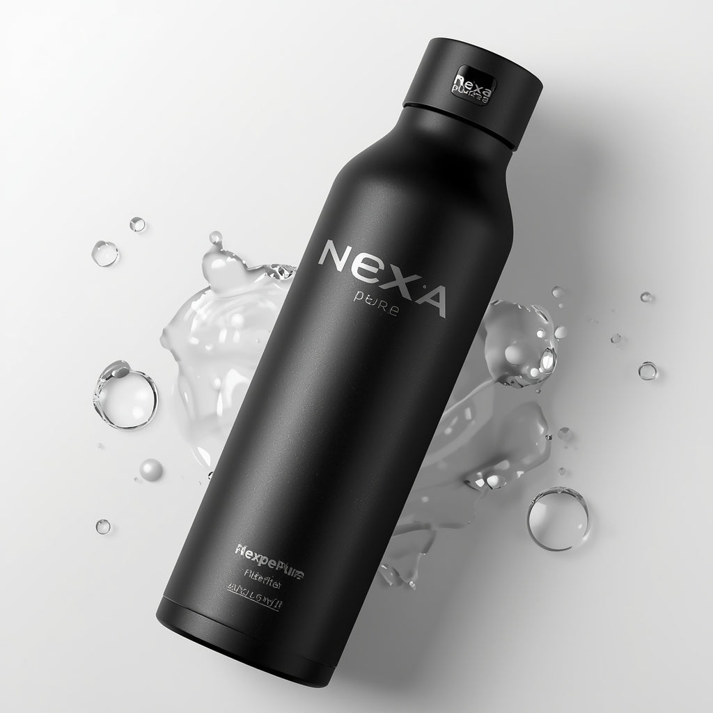 NEXA PURE™ Luxury Insulated Water Bottle – Matte Black | 500ml