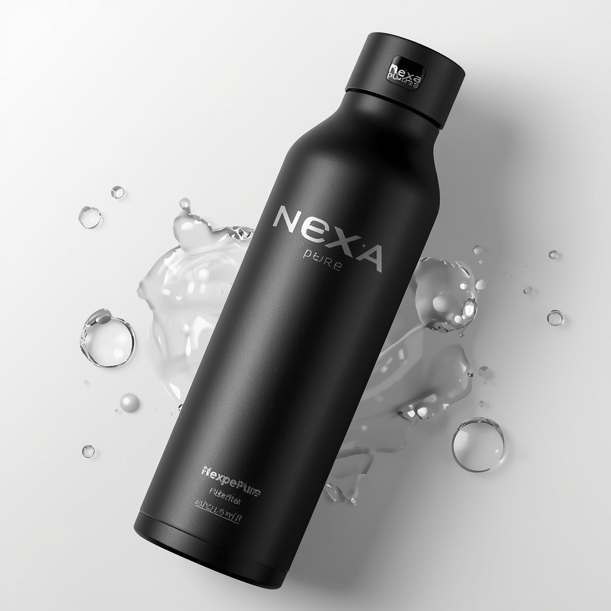 NEXA PURE™ Luxury Insulated Water Bottle – Matte Black | 500ml