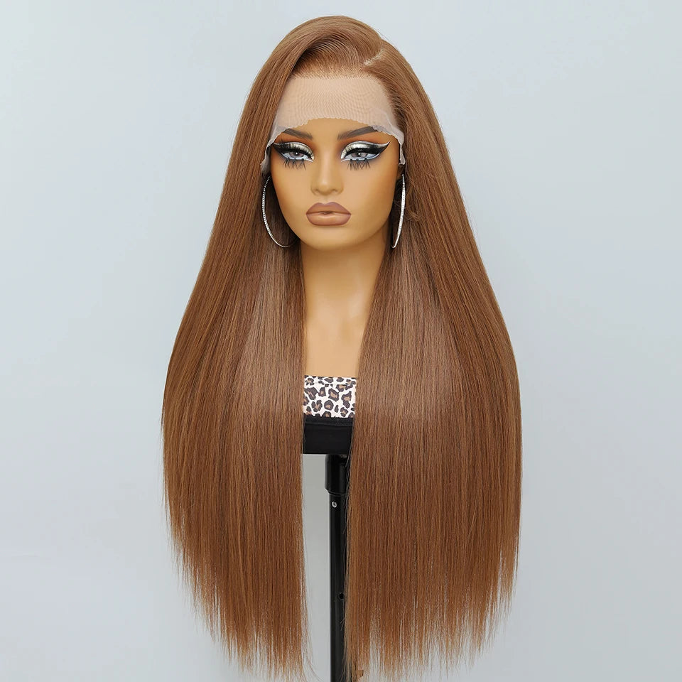 French Lace Ombre Brown 13x6 Synthetic Lace Frontal Wig For Women