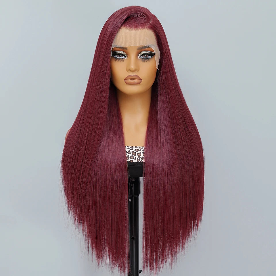 French Lace Ombre Brown 13x6 Synthetic Lace Frontal Wig For Women
