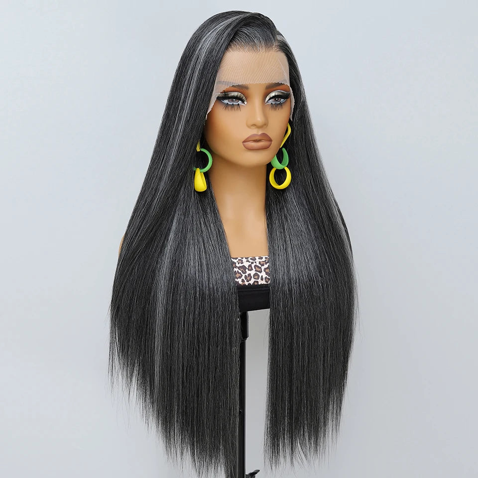 French Lace Ombre Brown 13x6 Synthetic Lace Frontal Wig For Women