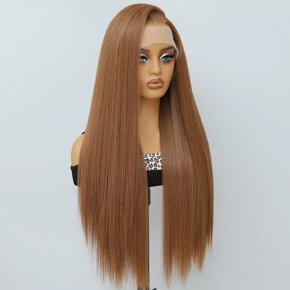 French Lace Ombre Brown 13x6 Synthetic Lace Frontal Wig For Women