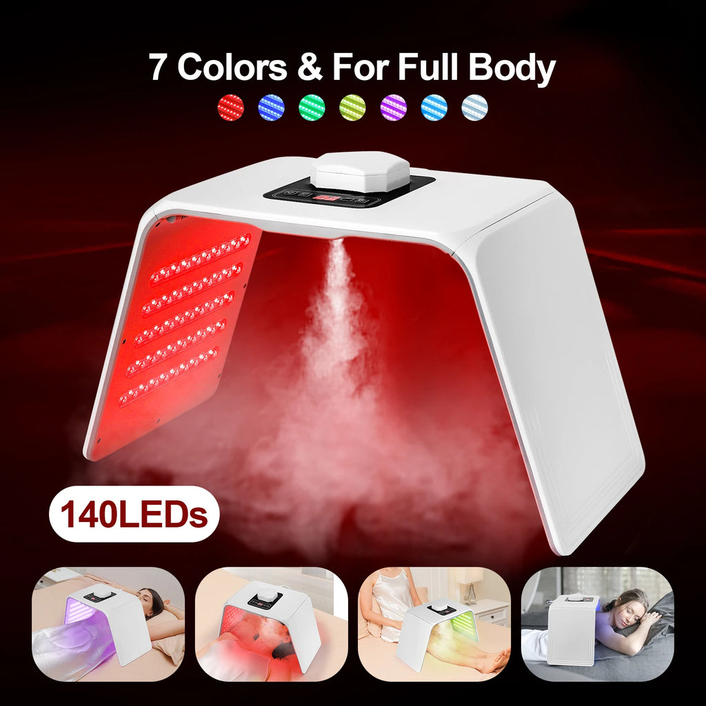 7 Colors LED Photon Machine With Nano Spray Beauty Salon Home Use Face Body LED Mask Machine