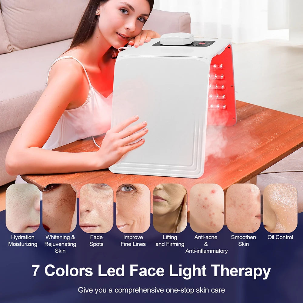 7 Colors LED Photon Machine With Nano Spray Beauty Salon Home Use Face Body LED Mask Machine