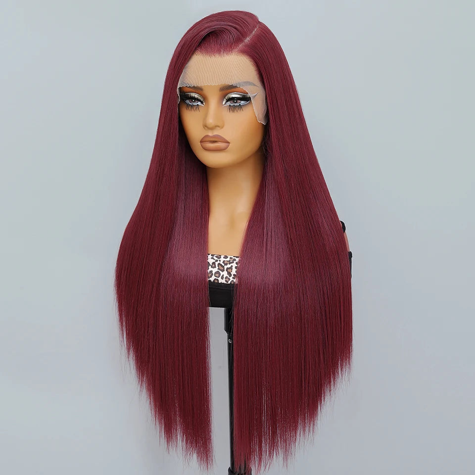 French Lace Ombre Brown 13x6 Synthetic Lace Frontal Wig For Women