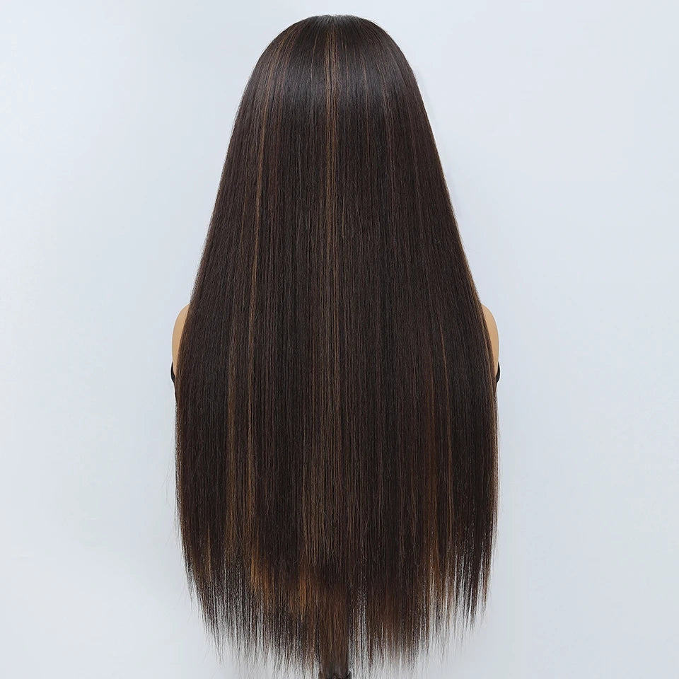 French Lace Ombre Brown 13x6 Synthetic Lace Frontal Wig For Women