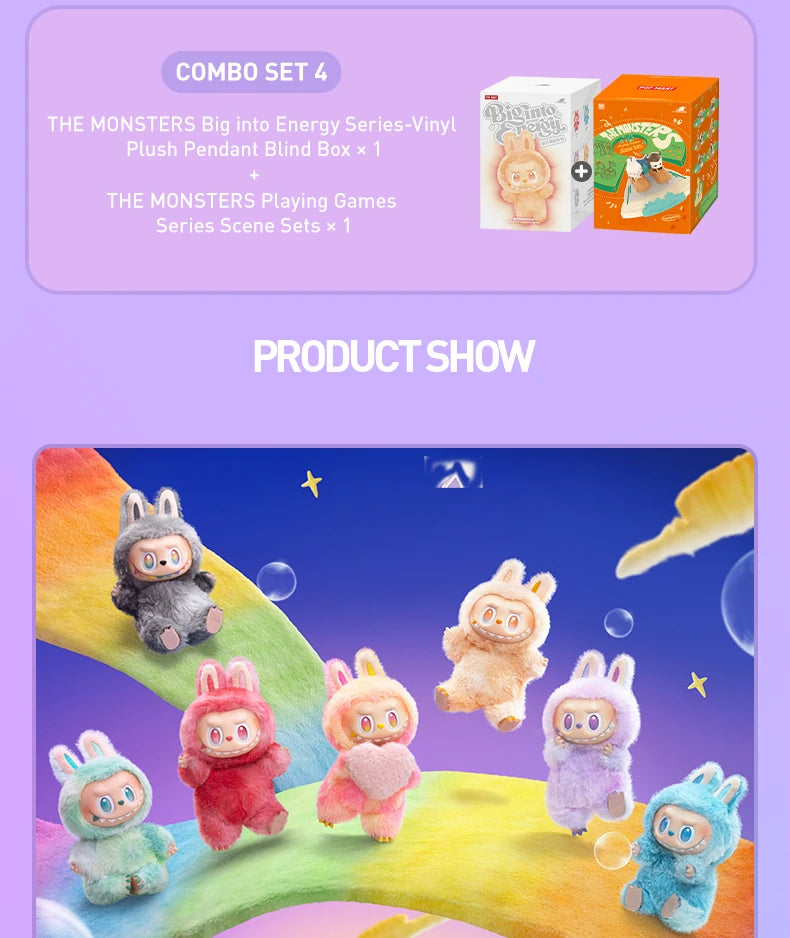 POP MART LABUBU THE MONSTERS Big into Energy Series-Vinyl Plush Pendant Blind Box Mystery Box Guess Bag Toys Doll Cute Anime