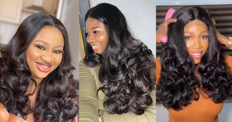 Double Drawn Human Hair Bouncy Loose Curly Full Wigs