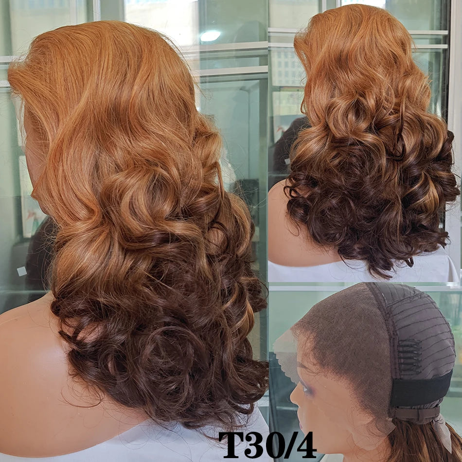 Double Drawn Human Hair Bouncy Loose Curly Full Wigs