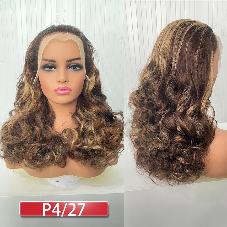 Double Drawn Human Hair Bouncy Loose Curly Full Wigs