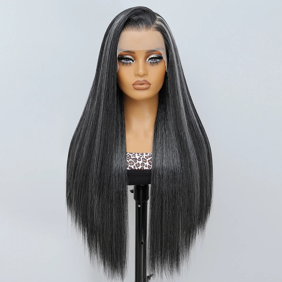 French Lace Ombre Brown 13x6 Synthetic Lace Frontal Wig For Women