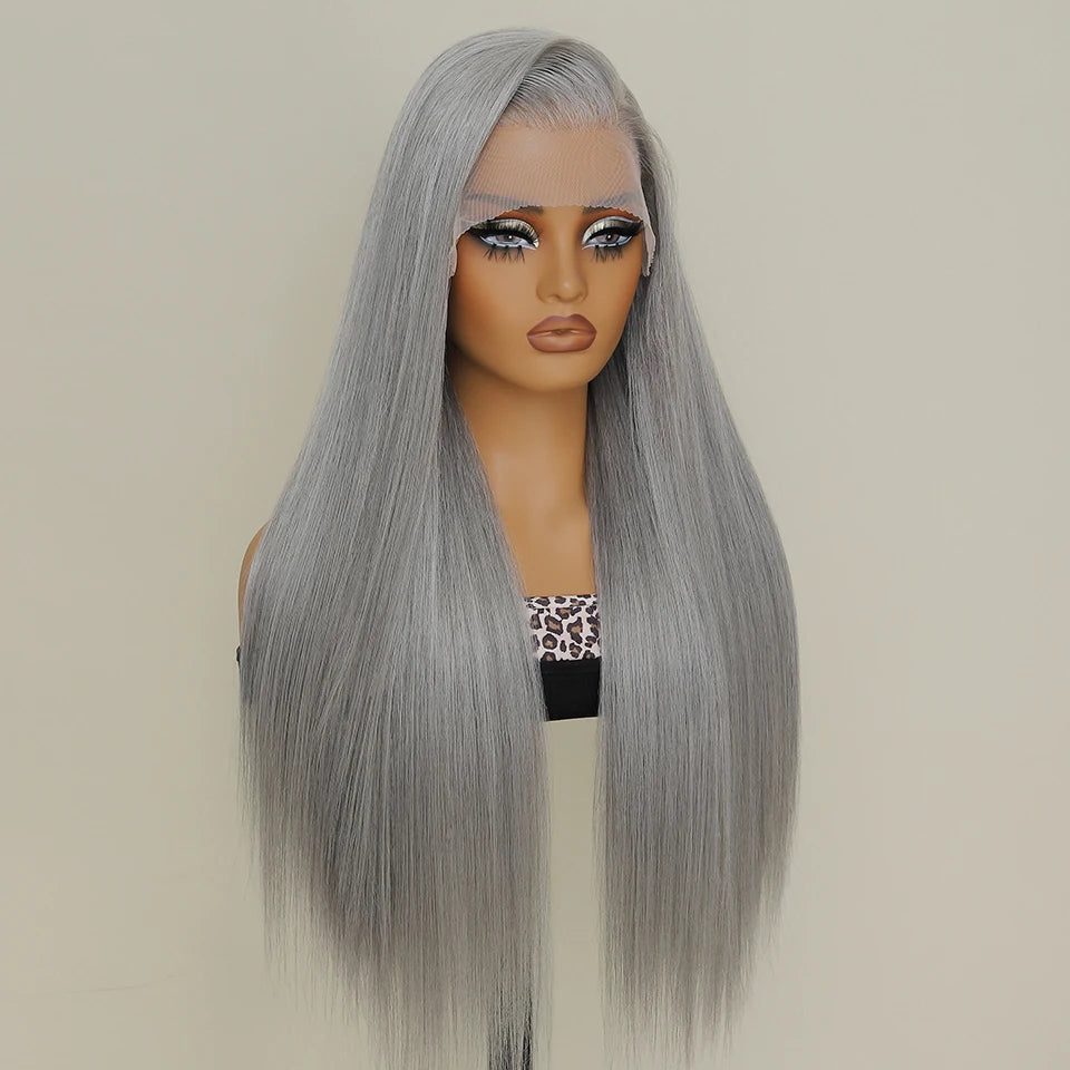 French Lace Ombre Brown 13x6 Synthetic Lace Frontal Wig For Women