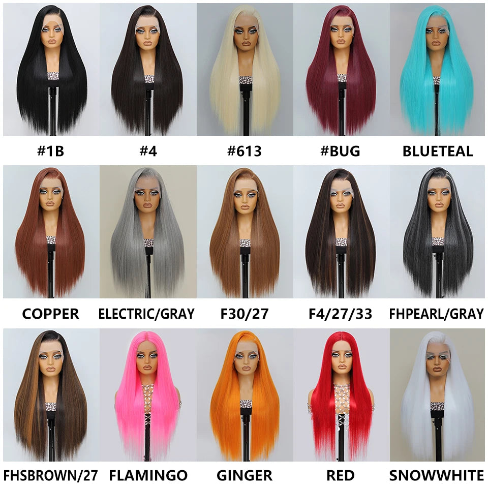 French Lace Ombre Brown 13x6 Synthetic Lace Frontal Wig For Women