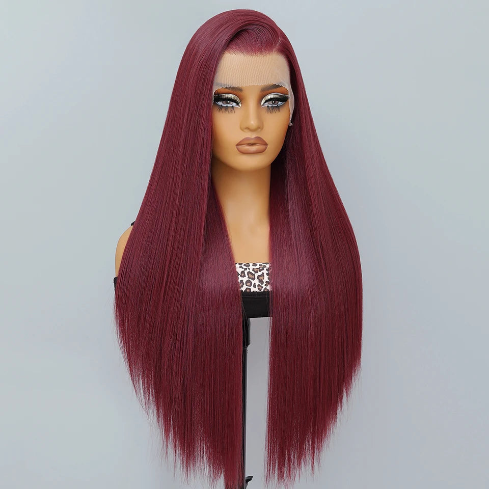 French Lace Ombre Brown 13x6 Synthetic Lace Frontal Wig For Women