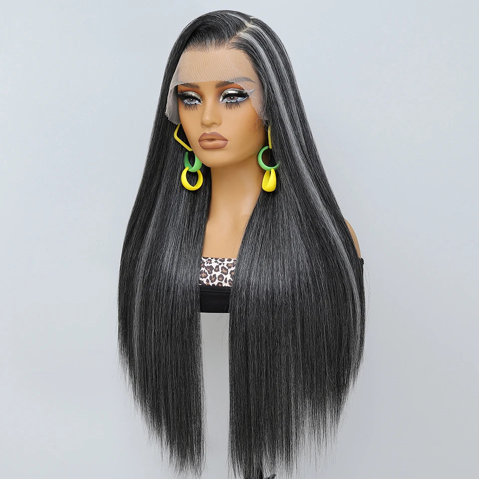 French Lace Ombre Brown 13x6 Synthetic Lace Frontal Wig For Women