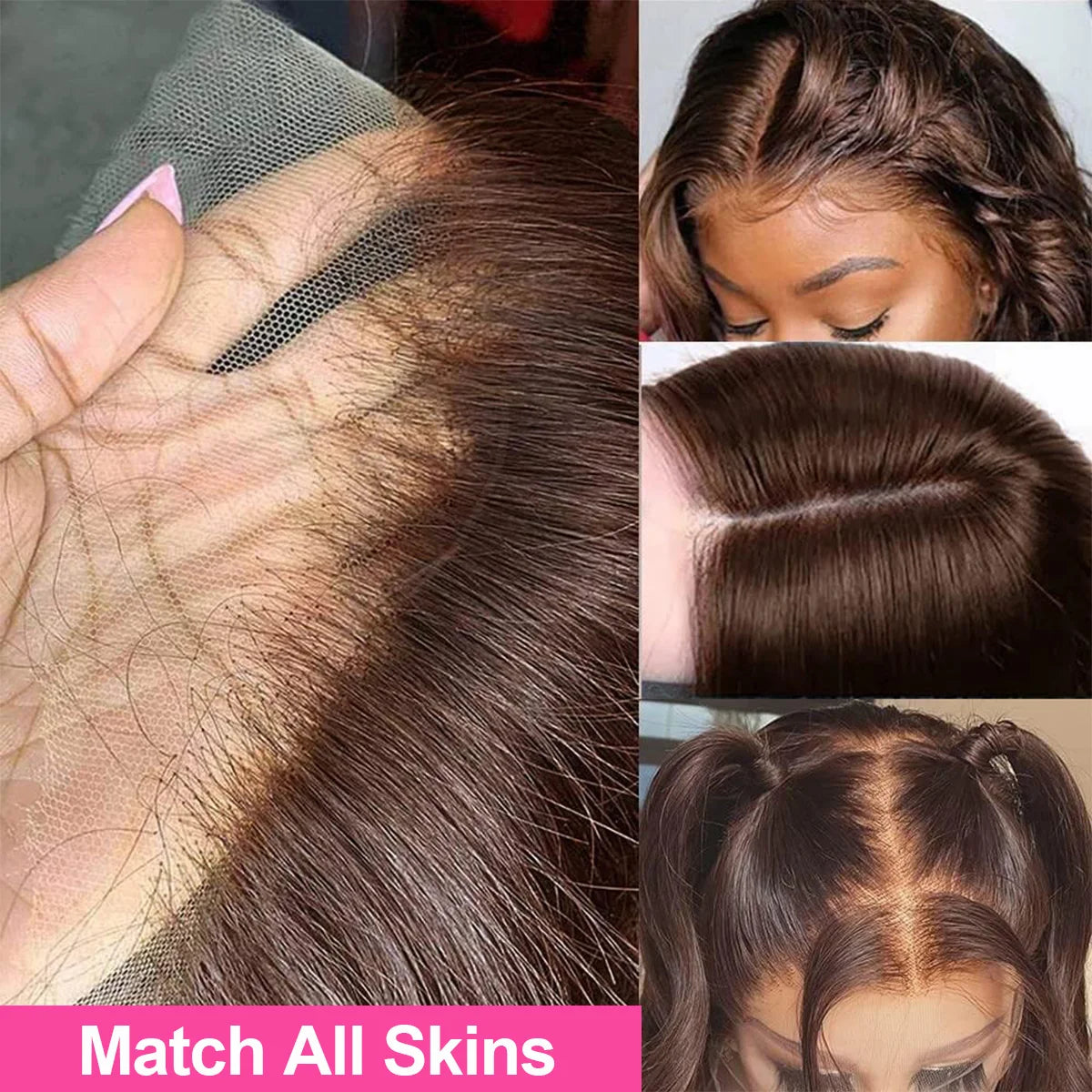 Body Wave Chocolate Brown Wigs Human Hair Frontal Wig For Women