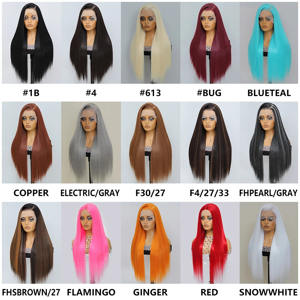 French Lace Ombre Brown 13x6 Synthetic Lace Frontal Wig For Women