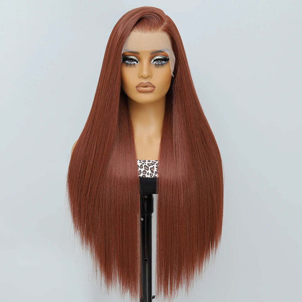 French Lace Ombre Brown 13x6 Synthetic Lace Frontal Wig For Women