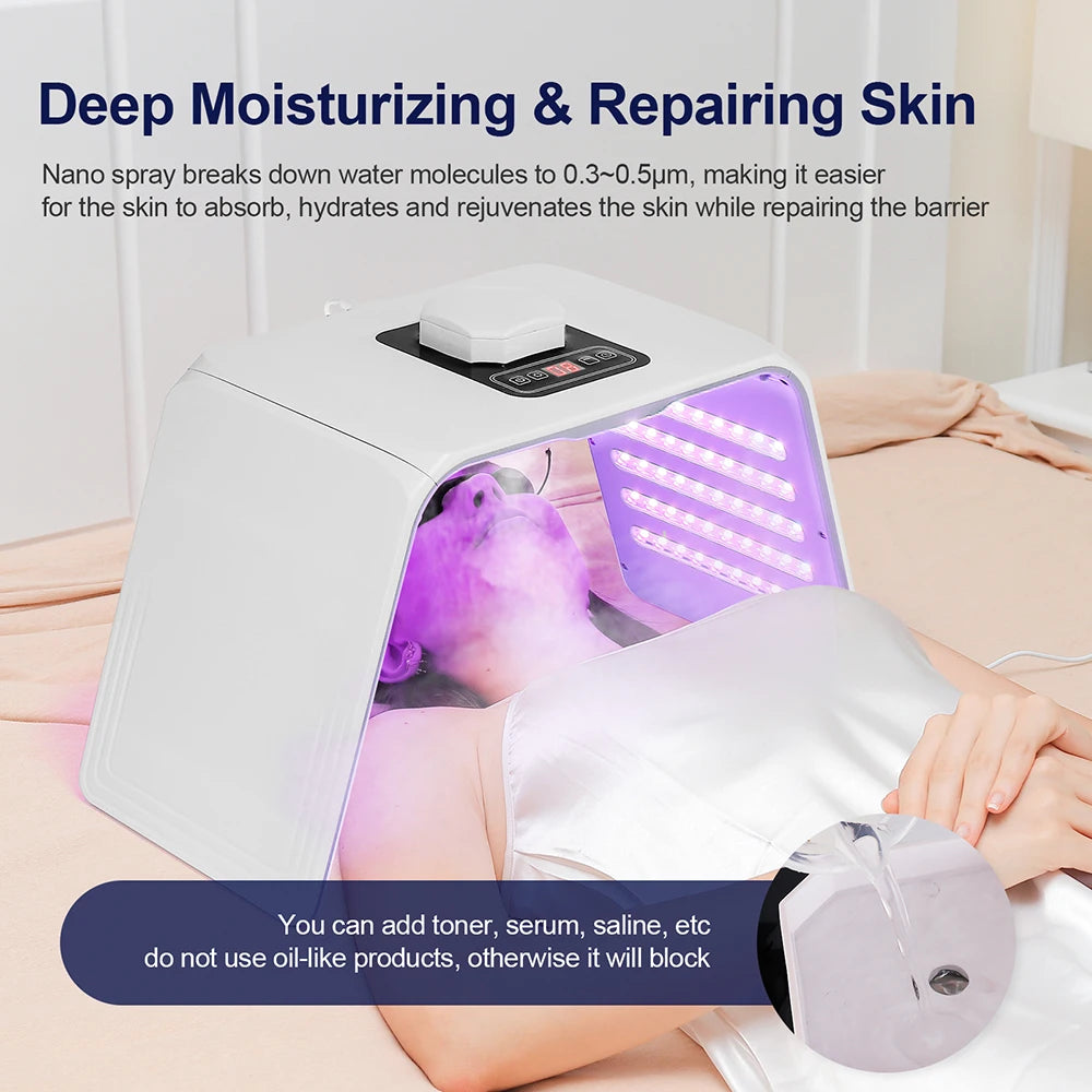 7 Colors LED Photon Machine With Nano Spray Beauty Salon Home Use Face Body LED Mask Machine