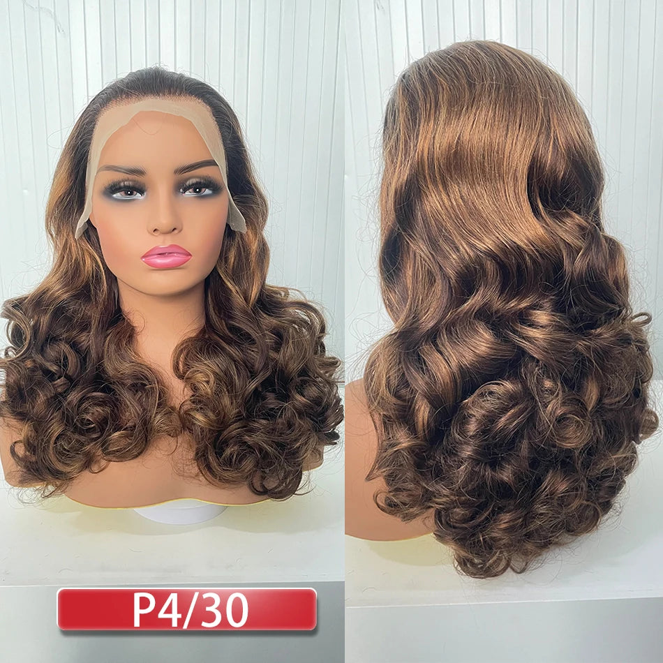 Double Drawn Human Hair Bouncy Loose Curly Full Wigs