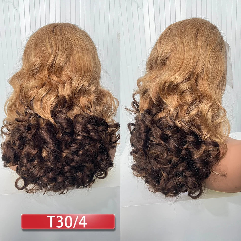 Double Drawn Human Hair Bouncy Loose Curly Full Wigs