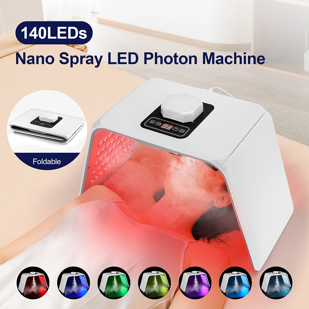 7 Colors LED Photon Machine With Nano Spray Beauty Salon Home Use Face Body LED Mask Machine