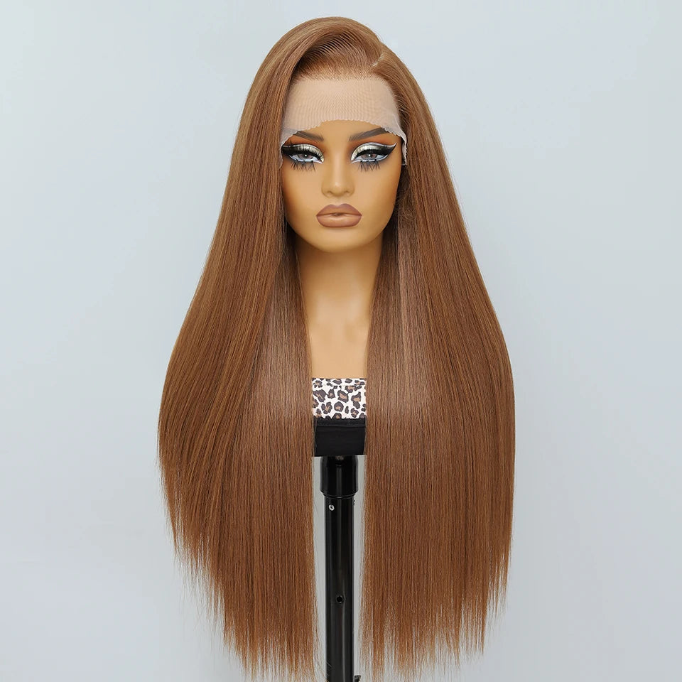 French Lace Ombre Brown 13x6 Synthetic Lace Frontal Wig For Women