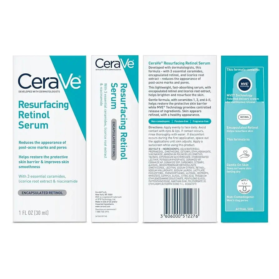 CeraVe Resurfacing Retinol Serum with Ceramides & Niacinamide – 30 ml The Nexa Pure